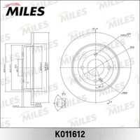 MILES K011612 Диск тормозной HYUNDAI SOLARIS 10-/KIA RIO III 11- задний (10702070/060320/0046227/1)