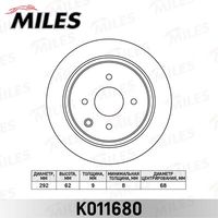 MILES K011680 Диск тормозной