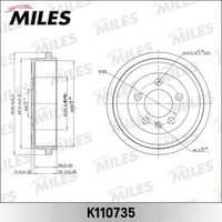 MILES K110735 Барабан тормозной VW POLO SEDAN (2010-), SKODA FABIA I-II (TRW DB4299)