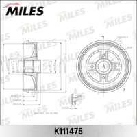MILES K111475 Барабан тормозной RENAULT LOGAN/CLIO/MEGANE (D=203MM) (TRW DB4214)