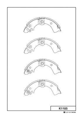 KASHIYAMA K1185 -01 4393.00=532SBS=404 100-SX=361867B колодки барабанные Nissan Almera 95-99/Sunny 91-95