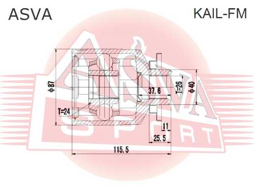 ASVA KAIL-FM ШРУС внутренний левый 24x40x26 (10013160/200120/0015347/10, китай)