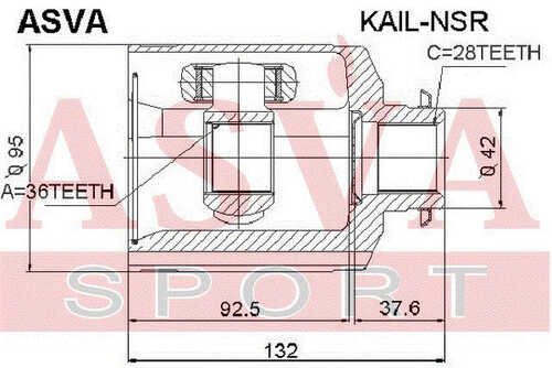 ASVA KAILNSR ШРУС внутренний правый комплект! 36x28 KIA Sorento 09>