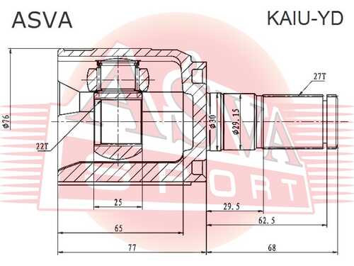 ASVA KAIUYD ШРУС HYUNDAI/KIA CERATO/ELANTRA/I30/CEED 11- внутр. лев.