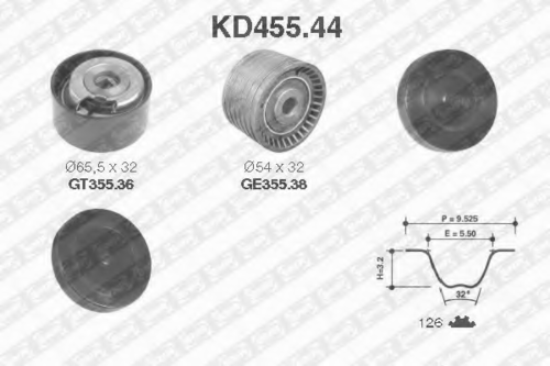 NTNSNR KD455.44 Рем. комплект ГРМ! Renault Laguna 1.8 16V F4P 01>