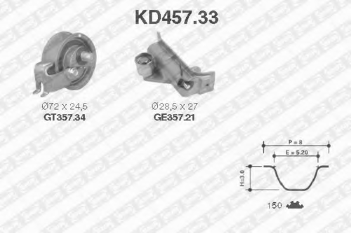 NTNSNR KD45733 Рем. комплект ГРМ! Audi A3/A6/TT, Seat Ibiza 1.8T Quattro 95>