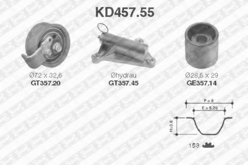 NTNSNR KD45755 Рем. комплект ГРМ! Audi A4/A6, VW Passat 1.8/T 95-01