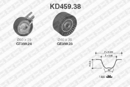 NTNSNR KD45938 Рем. комплект ГРМ! Citroen C2/C3, Peugeot 206/307 1.4HDi 02>