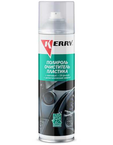 KERRY KR9052 Полироль-очиститель пластика салона! с матовым эффектом (яблоко) 335 мл