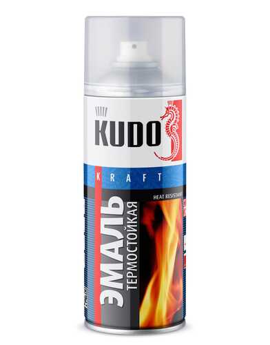 KUDO KU5005 Эмаль! термостойкая красная 520мл
