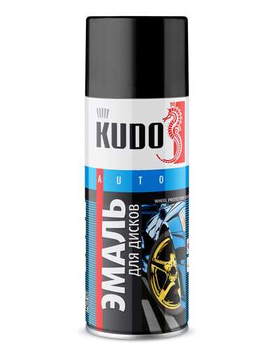 KUDO KU5203 Эмаль! для дисков, черная, аэрозоль 520 мл;Автоэмаль для дисков черная (520мл)
