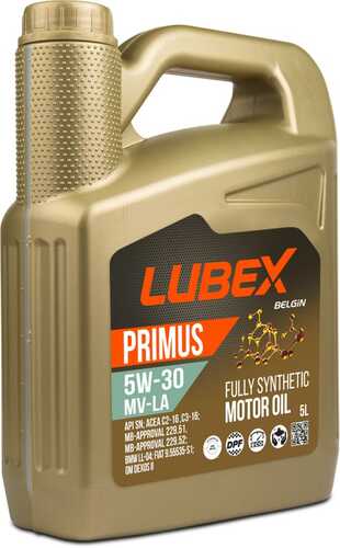LUBEX L034-1319-0405 PRIMUS MVLA 5W30 (5L) масло мот! синт. api SN,ACEA C2/C3,MB 229.51/52/31, dexos2,PSA B71 2290