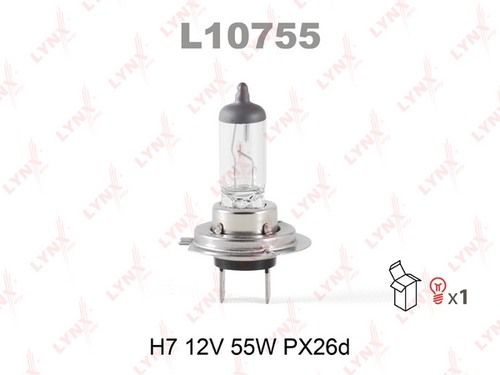 LYNX L10755 Лампа! галогенная H7 12V 55W (PX26D);Лампа галогенная;Лампа накаливания, основная фара
