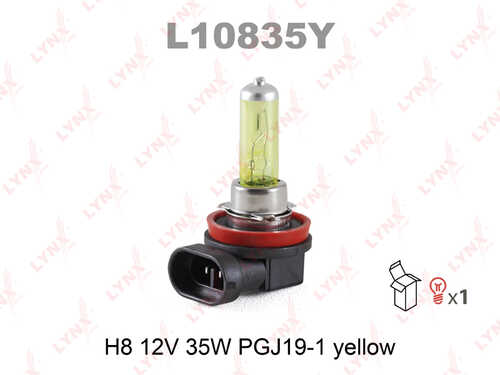 LYNX L10835Y Лампа H8 12V 35W PGJ19-1 YELLOW
