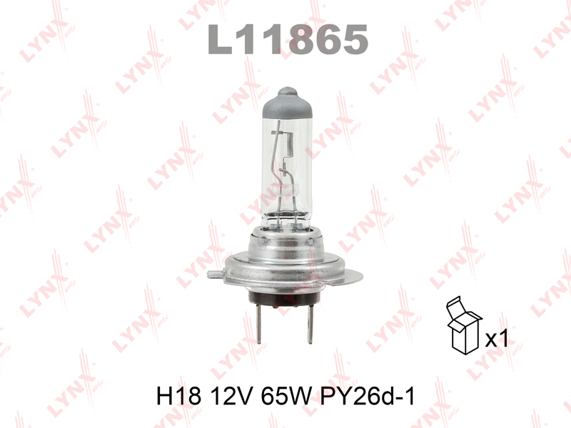 LYNX L11865 Лампа галогенная H18 12V 65W PY26d-1