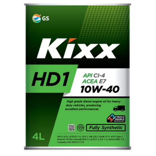 KIXX L206144TE1 Масло моторное HD1 (D1) 10W-40 (CI-4/SL 10W-40) 4L (МЕТ. канистра) диз синт