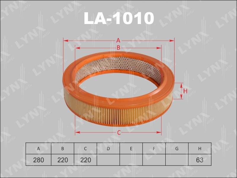 LYNX LA1010 Фильтр воздушный! Audi 80/100 1.3-2.0 <95, VW Golf/Passat 1.3-1.9 81>