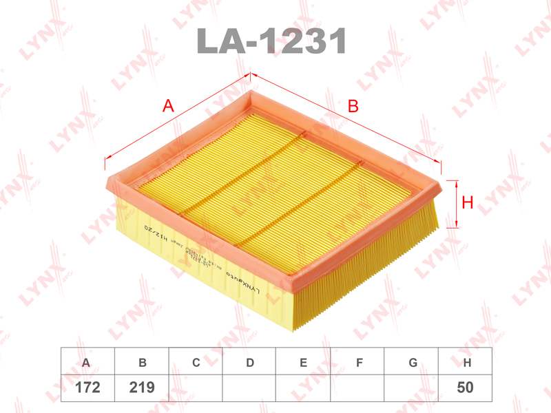 LYNX LA1231 Фильтр воздушный! MB W169/W245 1.5-2.0 04>