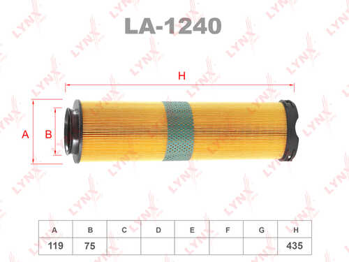 LYNX LA1240 Фильтр воздушный MB E200D-320D (W211) 02-08 / S320D (W220) 02-05