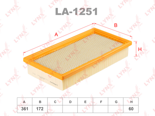 LYNX LA-1251 Фильтр воздушный AUTO