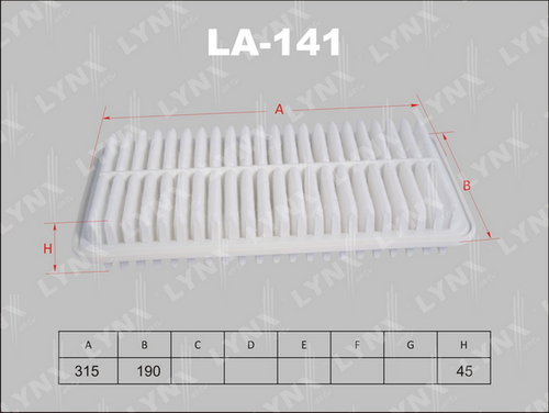 LYNX LA141 Фильтр воздушный! Toyota Camry (V30) 2.4-3.0 01-06