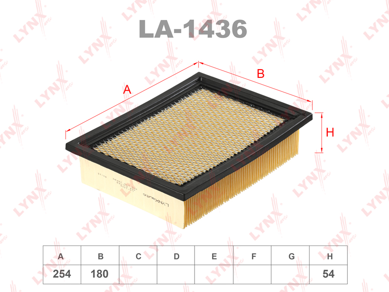 LYNX LA-1436 Фильтр воздушный подходит для FORD Maverick 2.0-3.0 01, MAZDA Tribute 2.0-3.0 00