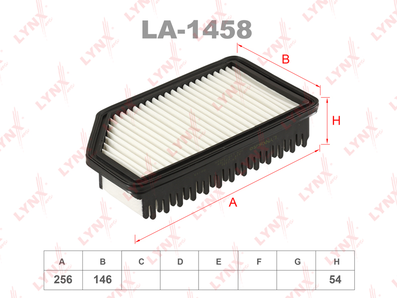 LYNX LA-1458 фильтр воздушный! полиуретан Hyundai Solaris 1.4/1.6 10>, KIA Rio III/Soul 1.4-1.6 09>