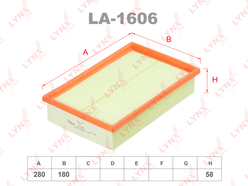 LYNX LA-1606 Фильтр воздушный! Ford Transit 2.0Di-2.4Di 00>