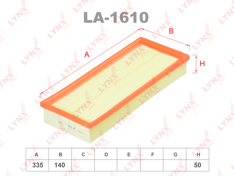 LYNX LA-1610 Фильтр воздушный FORD Mondeo III 1.8-3.0 00-07