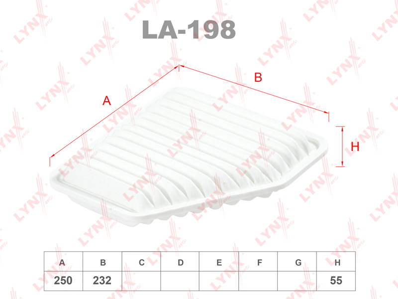 LYNX LA198 Фильтр воздушный! Toyota RAV 4 2.0/2.4/3.5 05>