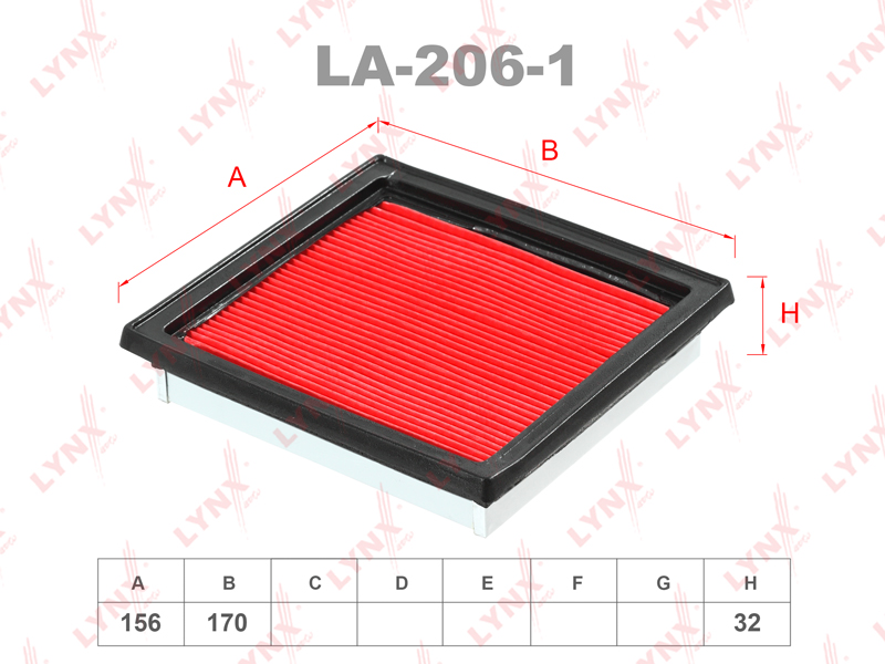LYNX LA-206-1 Фильтр воздушный! Nissan Micra 1.0-1.4 16V 92>