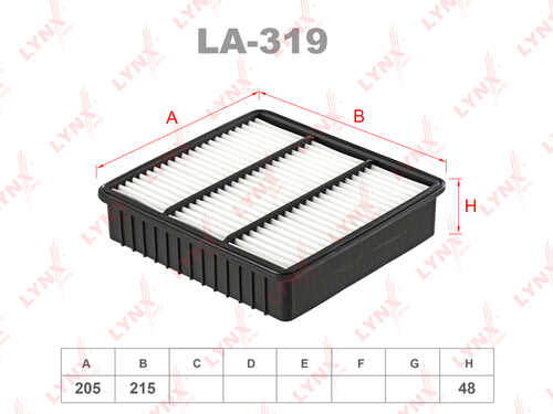 LYNX LA-319 Фильтр воздушный! Mitsubishi Colt 1.5-1.8 <92/Galant 1.8-2.4 <96