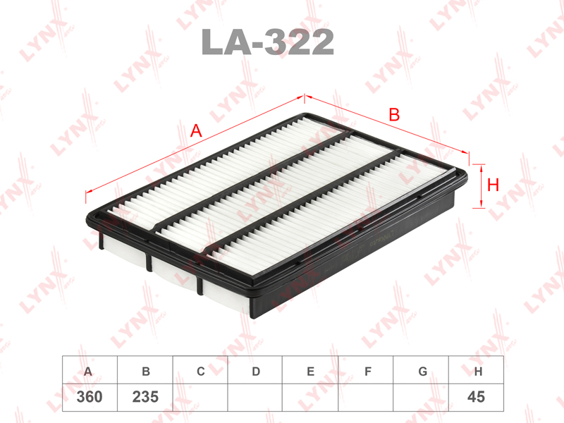 LYNX LA-322 Фильтр воздушный! Nissan Primera 2.0 90-96