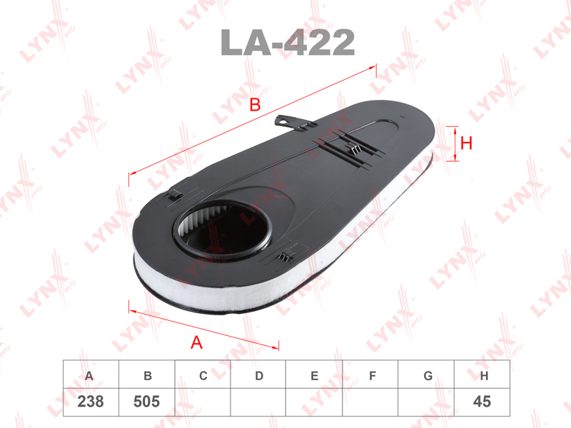 LYNX LA-422 Воздушный фильтр вставка BMW 5 518 d 13>14, 14>16, 520 10>14, 11>17, xDr