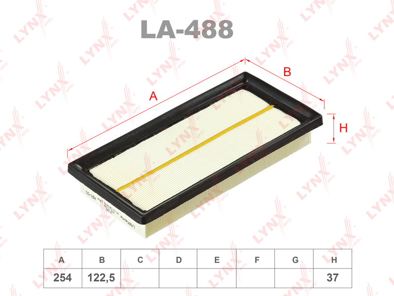 LYNX LA-488 Фильтр воздушный TOYOTA Yaris(P15) 1.2-1.5 13>