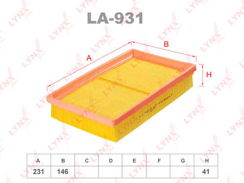 LYNX LA-931 Фильтр воздушный SUZUKI Swift III 1.3-1.6 05>