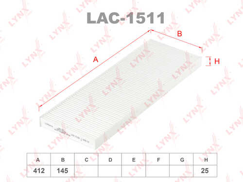 LYNX LAC1511 Фильтр салонный OPEL Vectra B 95>