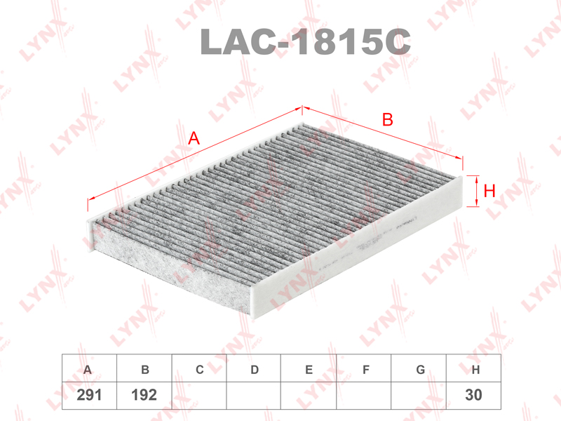 LYNX LAC-1815C Фильтр салонный угольный IVECO Daily IV-VI 06>