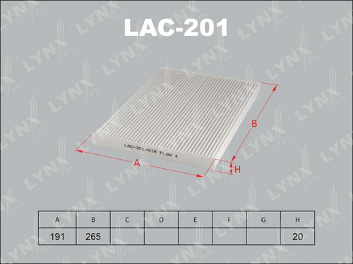 LYNX LAC201 Фильтр салона! Nissan Qashqai/X-Trail 1.5DCi/2.0DCi/1.6/2.0i 07>