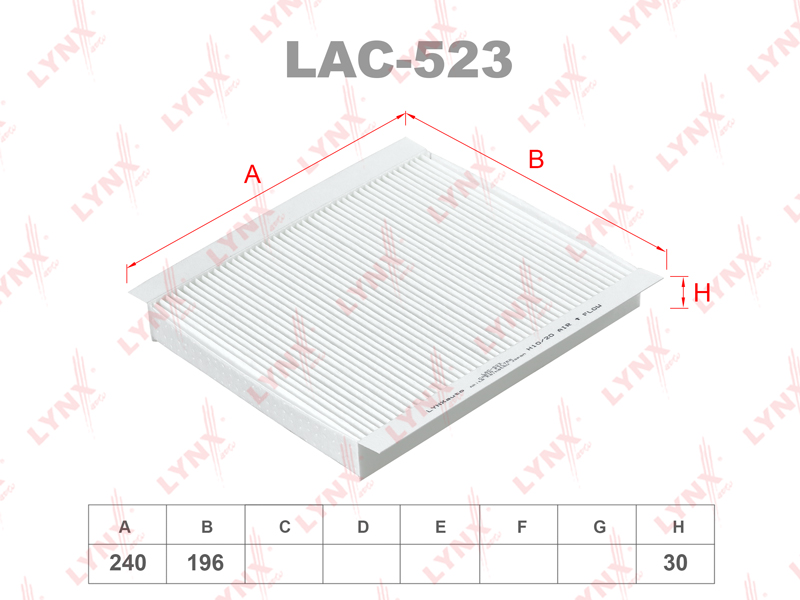 LYNX LAC-523 Фильтр салонный HONDA Civic (FD / FK) 06>