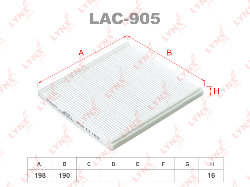 LYNX LAC-905 Фильтр салонный SUZUKI Liana 01>