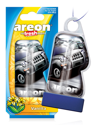 AREON LC07 Ароматизатор для автомобиля 'REFRESHMENT LIQUID' PERFUME VANILLA (ВАНИЛЬ)