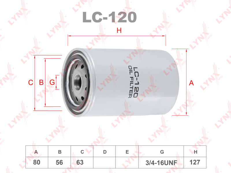 LYNX LC-120 Фильтр масляный! Toyota Hilux 1.8 89-94/Hiace 1.6-2.0 <89