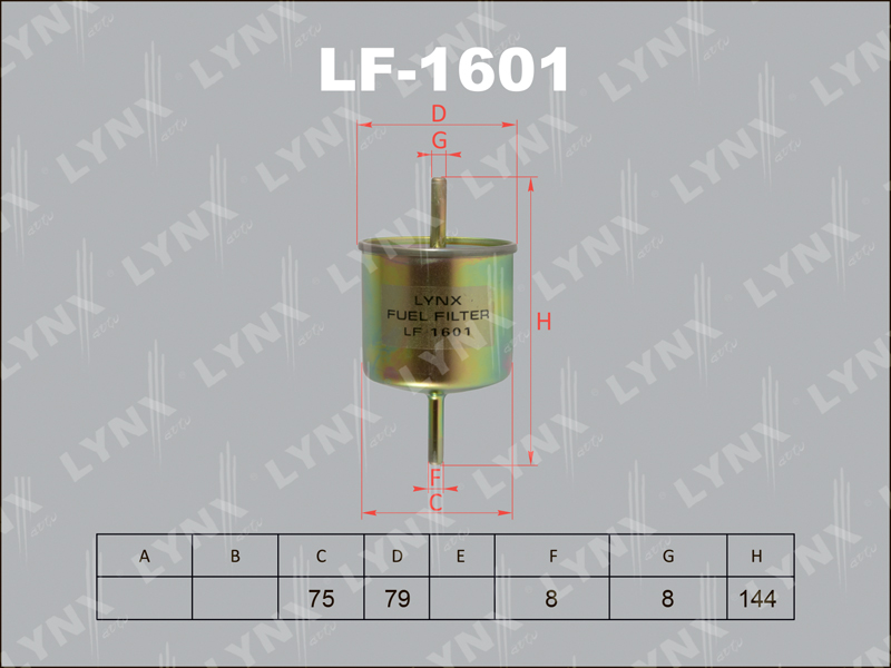 LYNX LF-1601 Фильтр топливный! Ford Escort/Fiesta/KA/Mondeo/Orion/Scorpio 1.3i-2.9i 87>