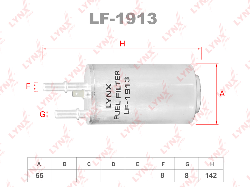 LYNX LF-1913 Фильтр топливный VOLVO S60 2.0-3.0T 10> / S80 V70 07> XC60 09> XC70 3.0T