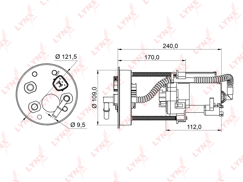 LYNX LF-953M Фильтр топливный погружной HONDA CR-V II 2.0 01>