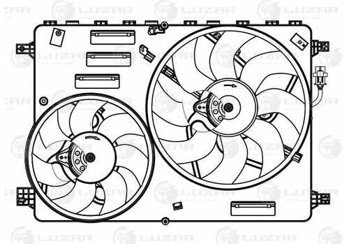 LUZAR LFK 1060 Электровентилятор охлаждения! 2 вент. с кожухом Volvo XC60/XC70 06>