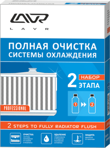 LAVRNEXT LN1106 Промывка системы охлаждения! 310+310мл полная очистка в 2 этапа на 8-10л