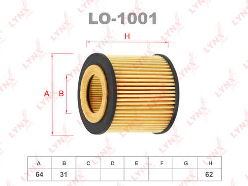LYNX LO-1001 Фильтр масляный! VW Polo 1.2 02>