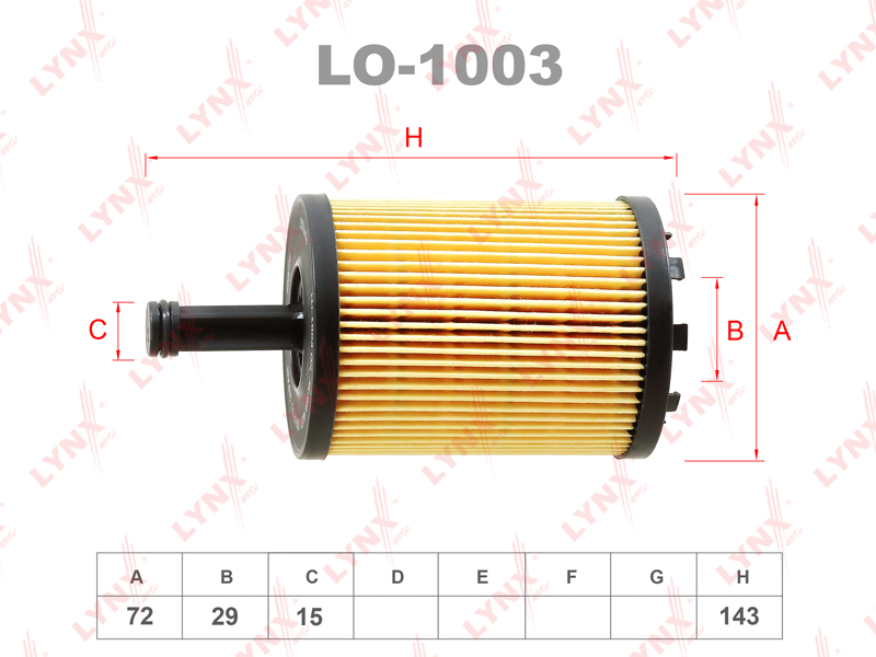 LYNX LO-1003 Фильтр масляный! VW Golf 4, Audi A2/A3/TT 2.3-3.2/1.2TDi-2.0TDi 97>
